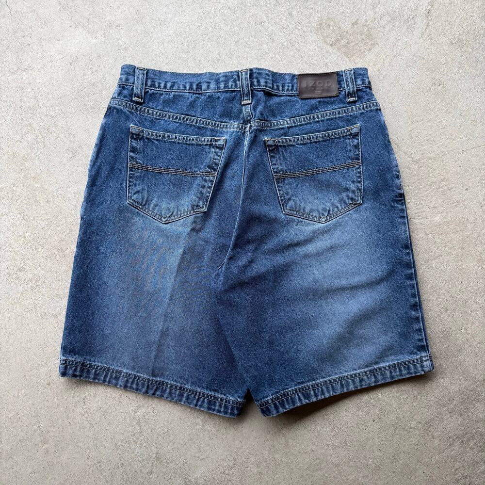 Y2K Dark Wash Mens Izod Relaxed Fit Classic Jorts 34